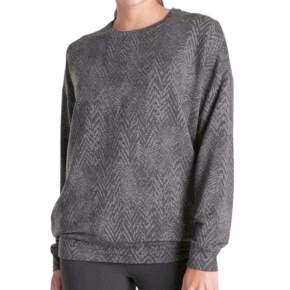 Athleta Studio to Street Splatter Pullover Sweatshirt Grey Women’s M - Picture 8 of 8